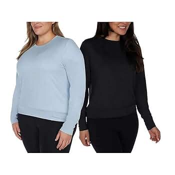Lukka Lux Women's Long Sleeve Tee Shirts, 2-Pack, Moisture