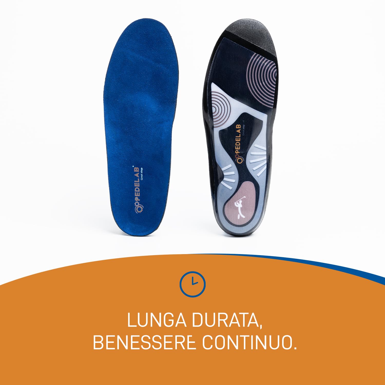 Pedelab Sport Golf | Plantari Ortopedici Sportivi per Golfisti, Misure XXL 45-46 | Supporto Arco Plantare, Comfort e Stabilità | Solette Scarpe per Piede Valgo e Trasverso, Lunghe Camminate sul Campo