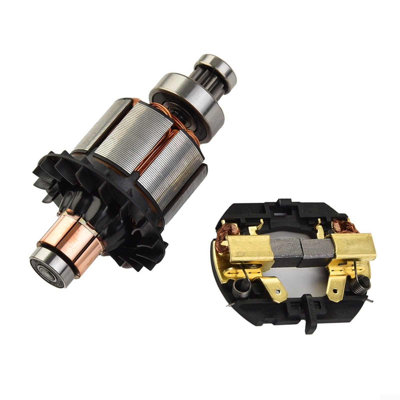 Armatura del motore di ricambio e supporto per spazzola di carbone per trapano a percussione SDS da 18 V DCH243 DCH253 DCH143 DCD931 DCD936 Kit di riparazione per utensili elettrici