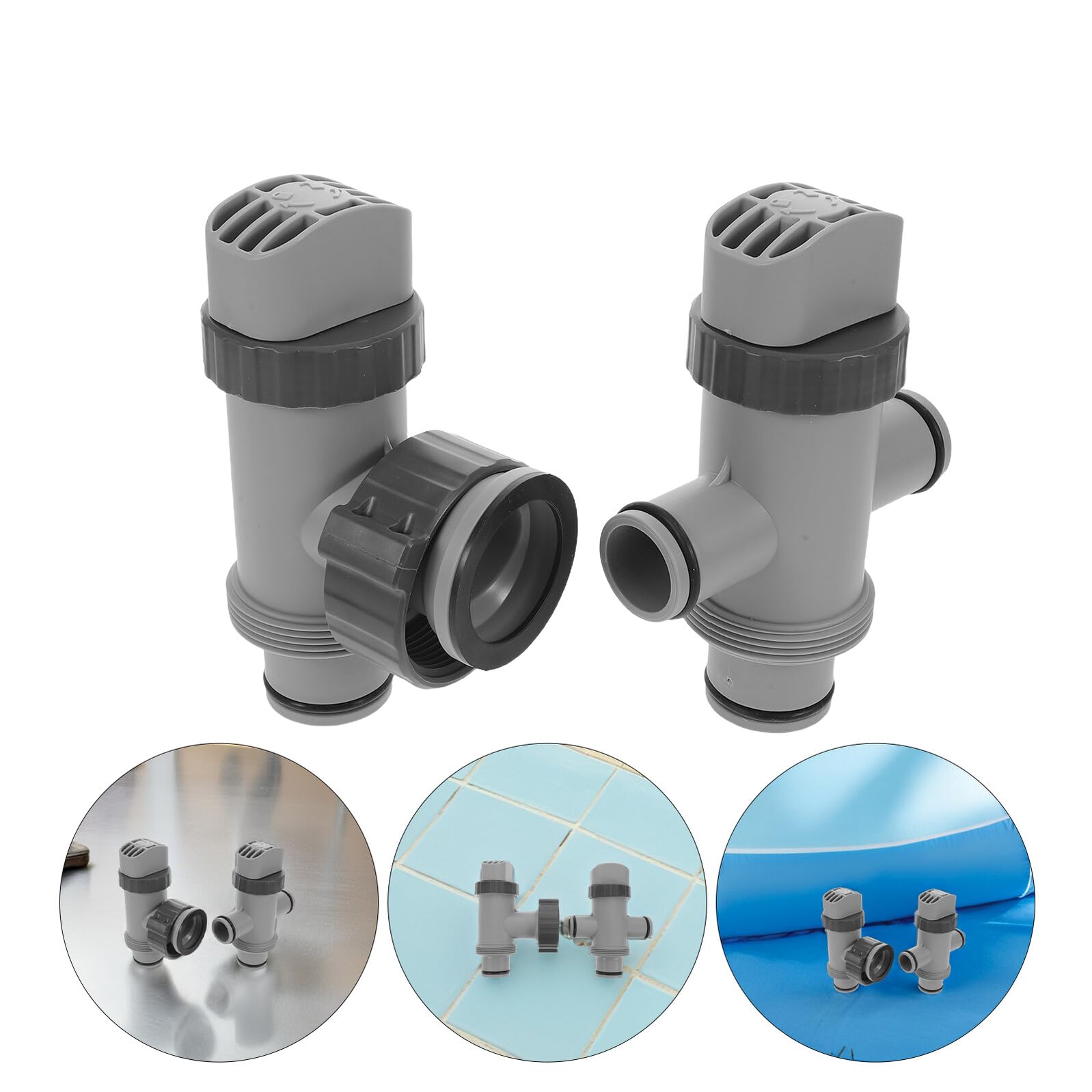 Toyvian Válvula de Émbolo para Piscina Accesorio para Filtro y Bomba Válvula de Manguera Doble para Control Flujo y Mantenimiento Fácil Conexión Segura para Mangueras Flexibles