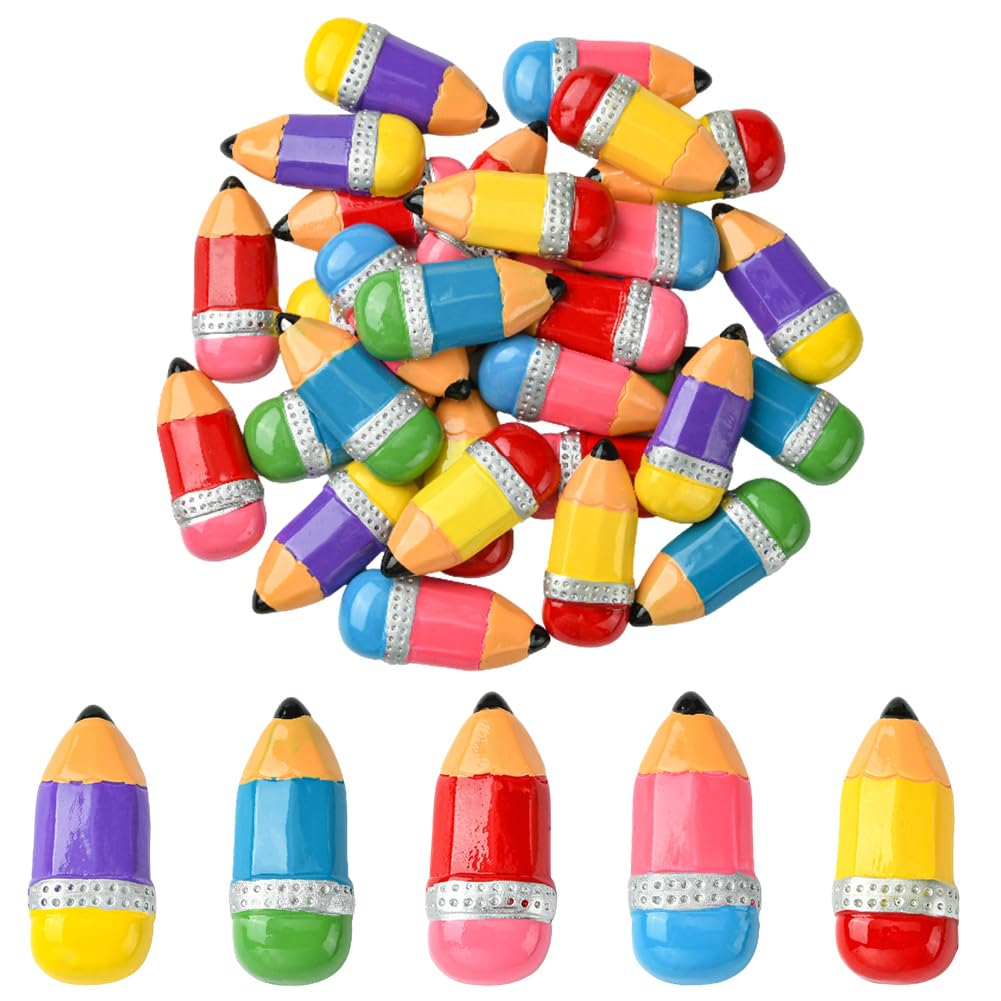 Cabujones de resina de lápiz para detalles originales a profesores y bisutería escolar