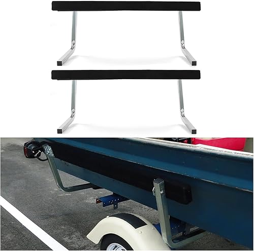 ECOTRIC Kit de guía de remolque de barco de 24"61", rieles guía guía de acero galvanizado con herrajes