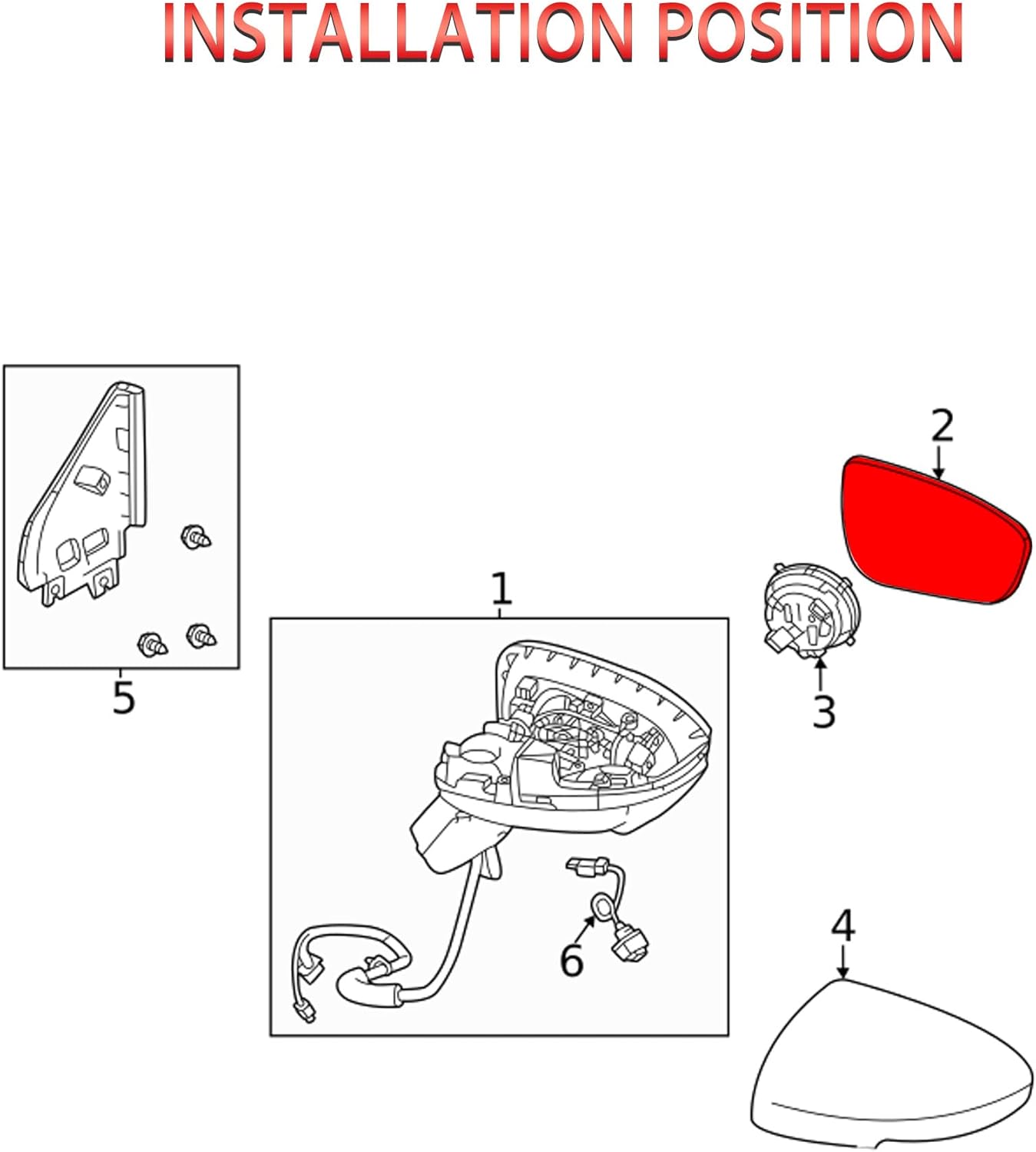 Left Side Mirror Glass w/Heated|Blind Spot Detection Compatible for 2021-2025 US Built Nissan Rogue Driver Mirror Glass Replacement 96366-6RR1E