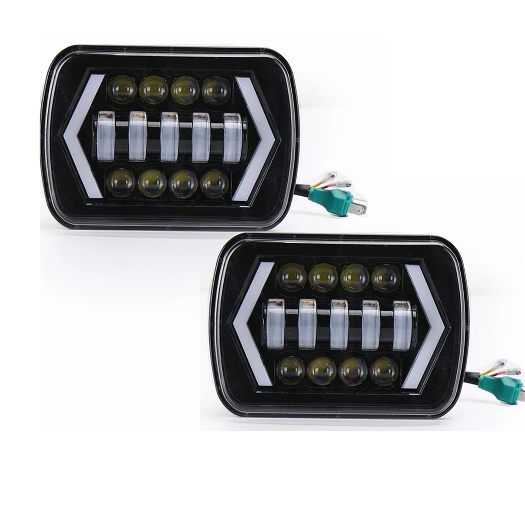 Fari Anteriori Faro Anteriore A LED 90W 7x6'' 5x7 Bianco DRL Ambra Indicatore Di Direzione H4 Quadrato Per Toyota Pickup MR2 Celica Faro