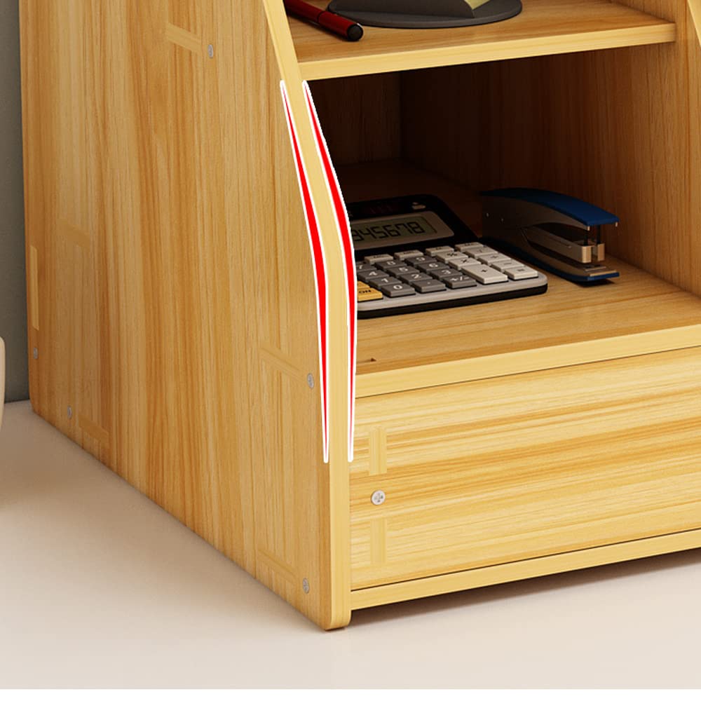 Scatola portaoggetti da ufficio, multifunzione, in legno massello, portapenne, per forniture per ufficio e cancelleria organizzazione, bianco (186)