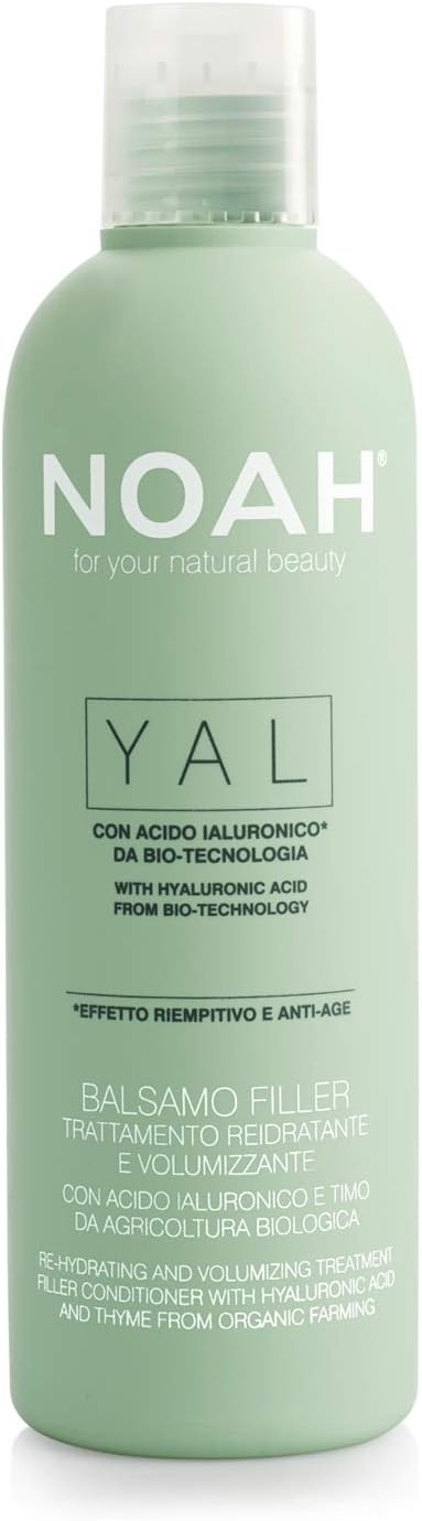 NOAH YAL Re-Hydrating & Volumizing Conditioner – Lightweight Moisture with Hyaluronic Acid & Organic Thyme, Detangles, Strengthens, Adds Fullness & Shine to Thin & Dry Hair, No Silicones or SLS, 250ml