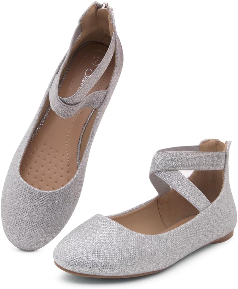 Shoe Land Women's Flats – Dressy & Casual Almond Toe Flat Shoes with Elastic Ankle Strap, Comfortable Slip-On Ballet Flats for Work, Office & Special Occasions - Image 3