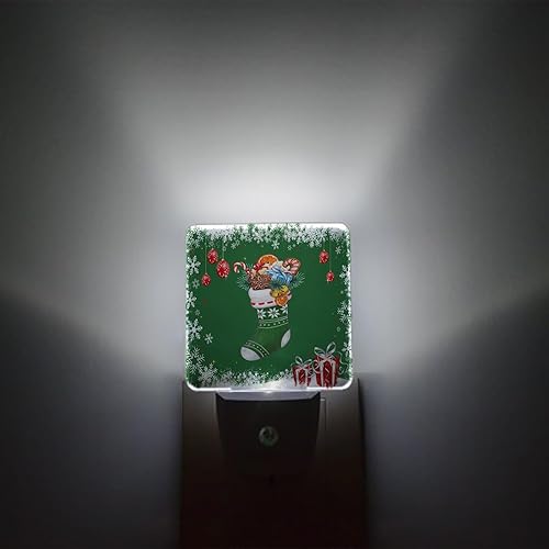 Miniatura 7 de Luces nocturnas de Navidad que se enchufan a la pared, luz nocturna roja con enchufe de muñeco de nieve y pájaro con sensor de luz del atardecer al