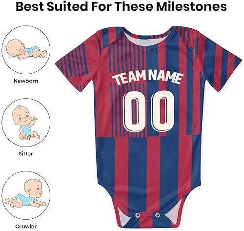 Miniatura 6 de Body de fútbol personalizado para bebé, camiseta de fútbol para niños pequeños, número de nombre personalizado