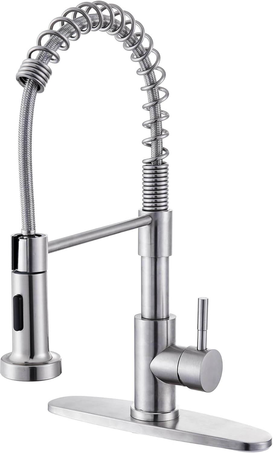 Kitchen Faucet with Pull Down Sprayer, Brushed Nickel Stainless Steel Faucet for 1 or 3 Hole, Single Handle Pull Out Spring Kitchen Sink Faucet for Laundry Utility Rv Wet Bar