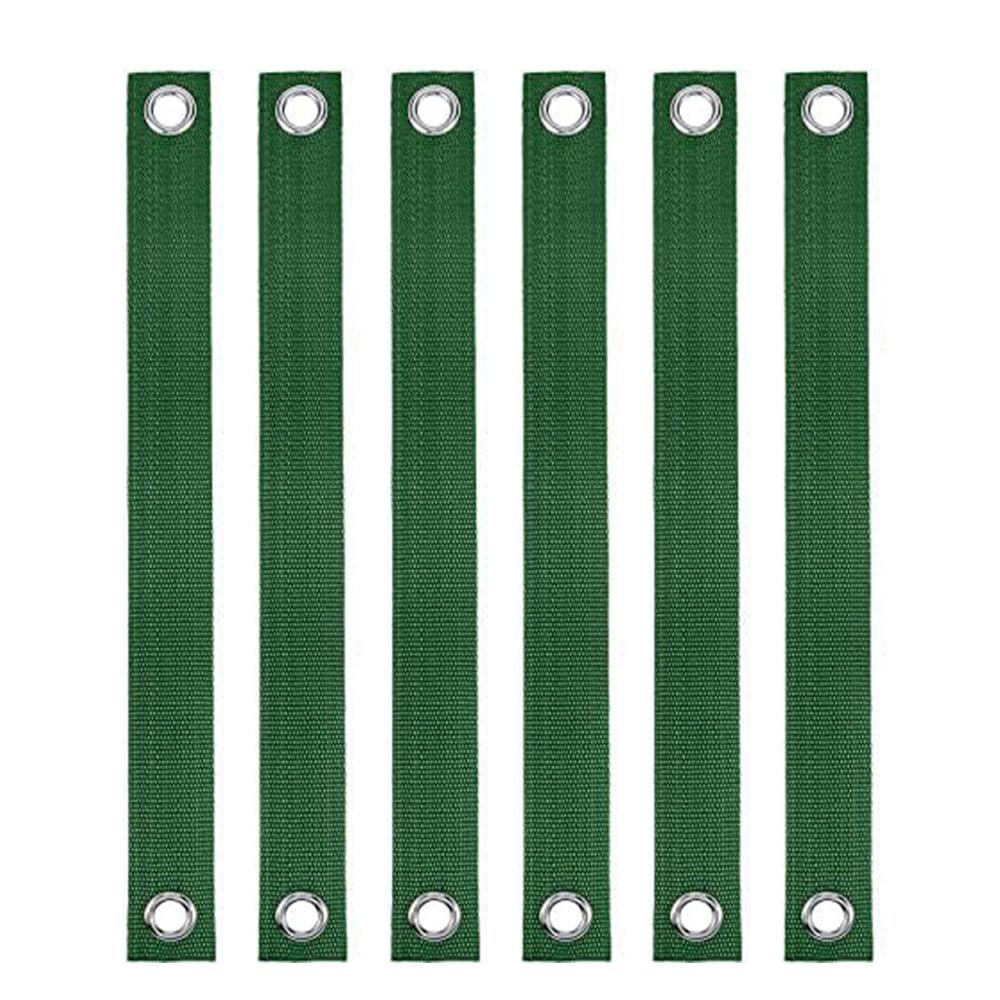 SEIWEI 6Pcs Green Tree Support Straps Plant Fastening Brace Tree Stake Binding Belts with Grommets for Gardens, Yards, Woodlands