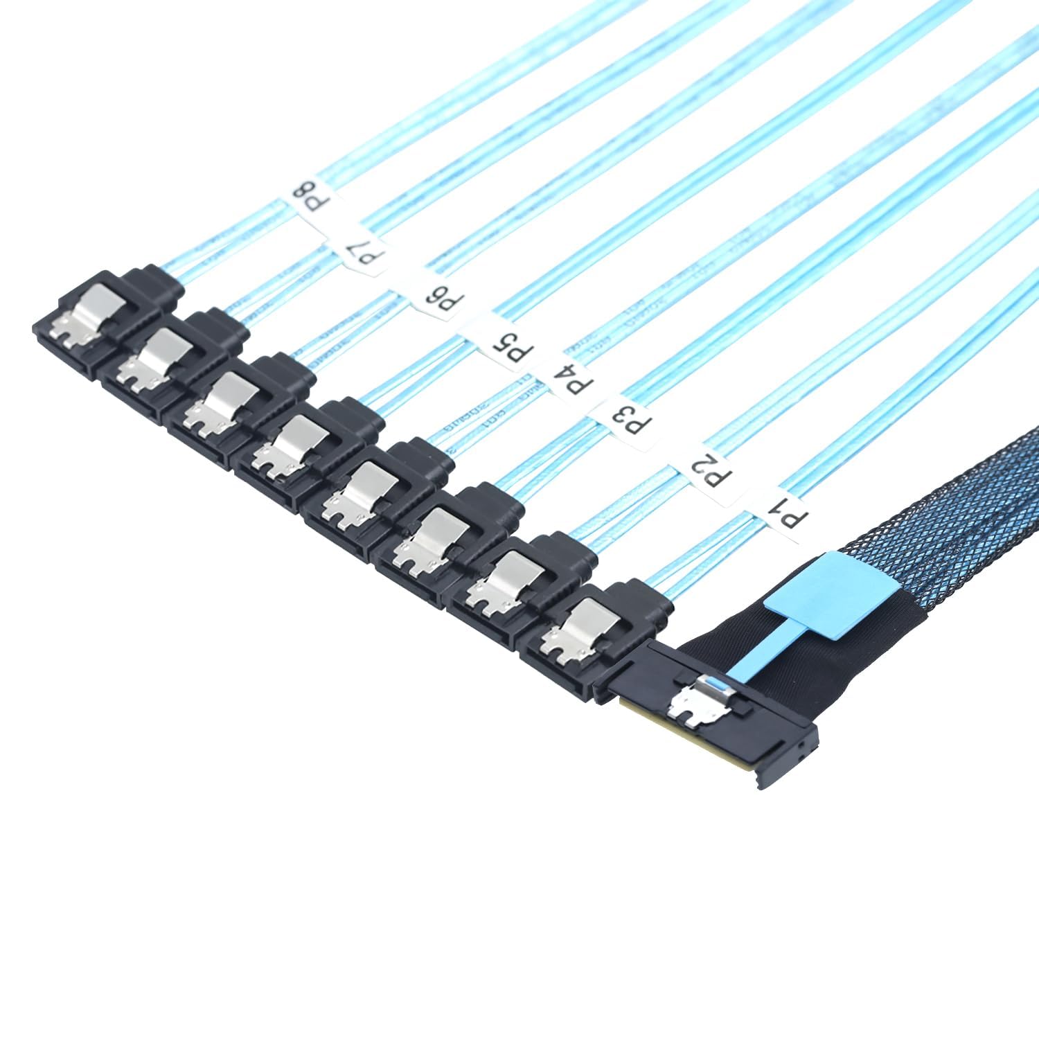 MCIO 74P 8X 8I SAS SFF-8654 8i PCI-E Ultraport Slimline 5.0 a 8X SATA 7P Hembra Cable (0.8m)
