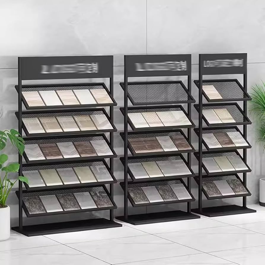 タイルシェルフ Amazon｜5層セラミックサンプル展示ラック、 フロアメタルタイル展示