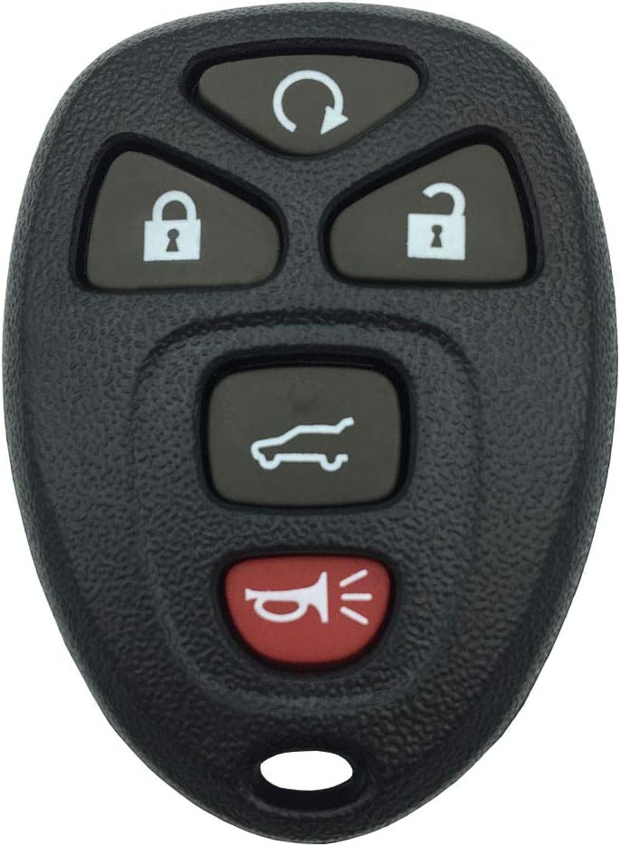 Keyless Entry Remote Key Fob Shell Case with 5 Button Fit for Chevy Suburban Tahoe Traverse/GMC Acadia Yukon/Cadillac Escalade SRX/Buick Enclave/Saturn Outlook 2007 2008 2009 2010