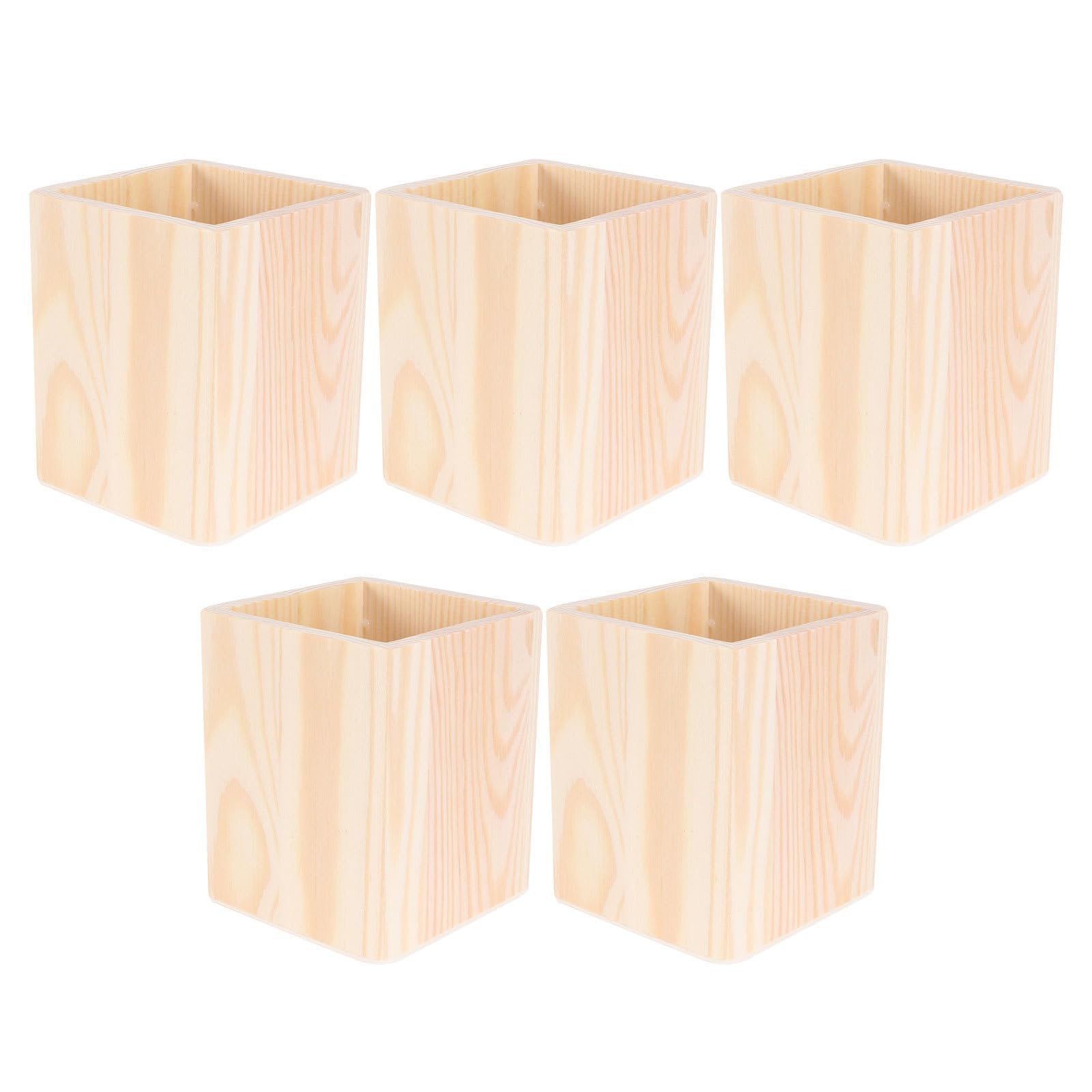 Organiseur de bureau en bois 10x8cm idéal pour ranger les pinceaux et les stylos à l'école