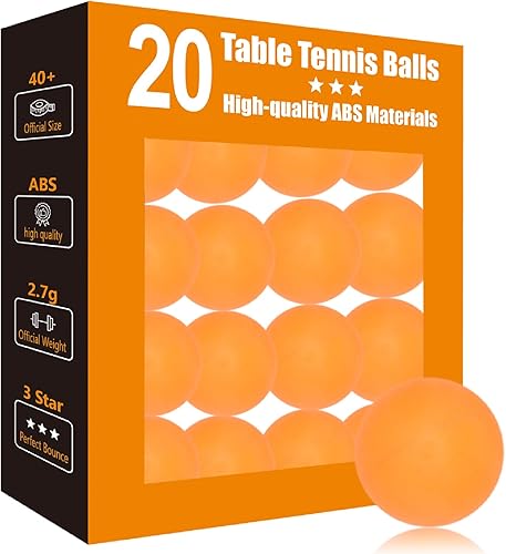 Miniatura 10 de Pelotas de Ping Pong de 3 Estrellas - Tenis de Mesa ABS de Alto Rendimiento para Entrenamiento, Juego Paquete de 100 colores,Paquete de 20