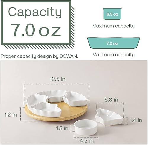 Miniatura 4 de DOWAN Paquete de bandeja para servir aperitivo Lazy Susan de 12 pulgadas