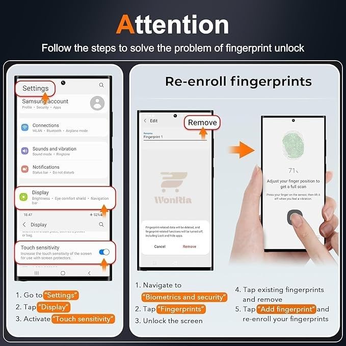 Image of WonRia Matte Tempered Glass for Samsung S25 Ultra 5G [100% FingerPrint Working /S-PEN Compatible ] 9H Glass Screen Guard for Galaxy S25 Ultra - Pack of 1