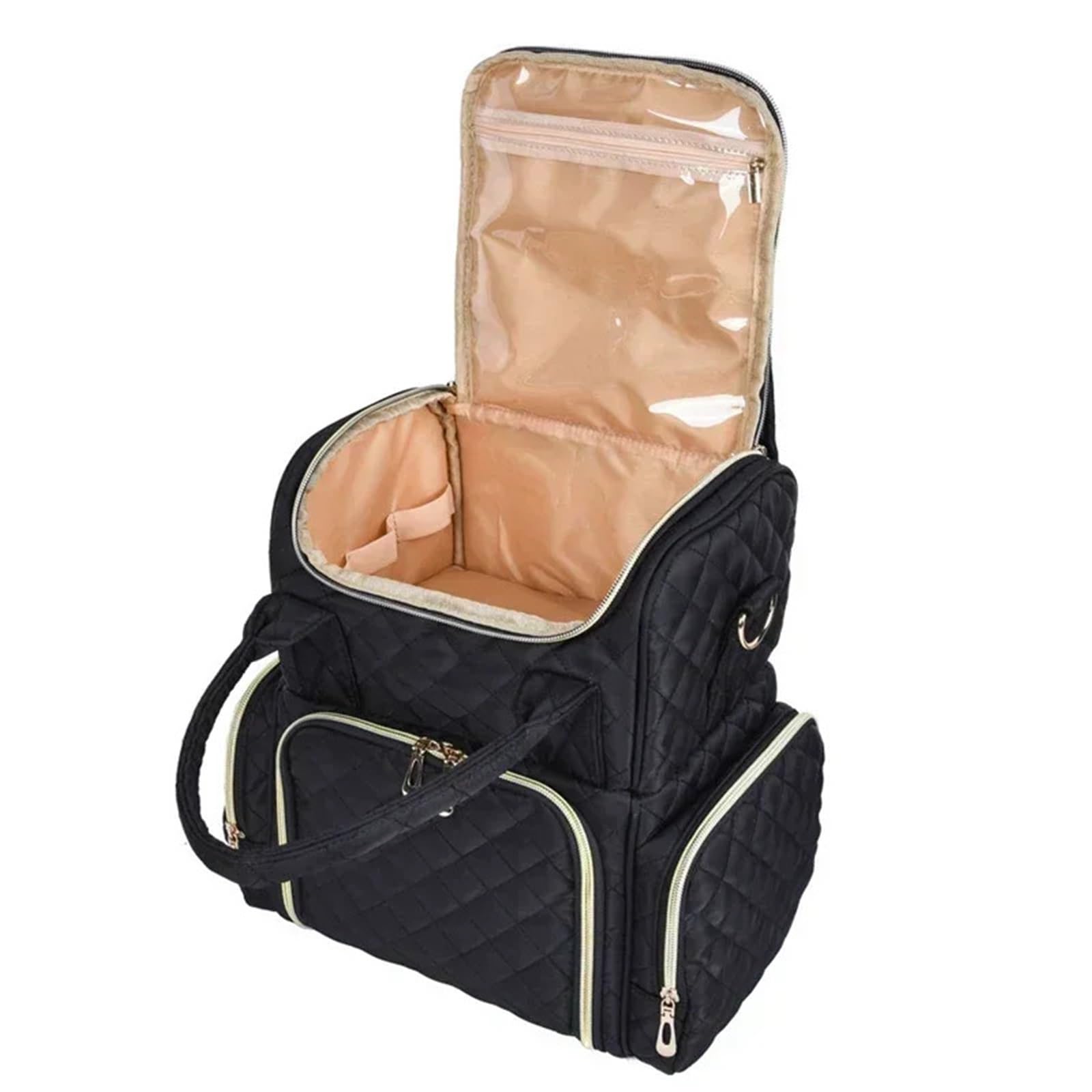 Nagellack Aufbewahrung Nagellack-Organizer-Tasche for 48 Flaschen, Nagelkunst-Aufbewahrungskoffer for Taschen, Kosmetik-Handtaschen-Organizer, Reise-Nagellack-Etui(Pink)