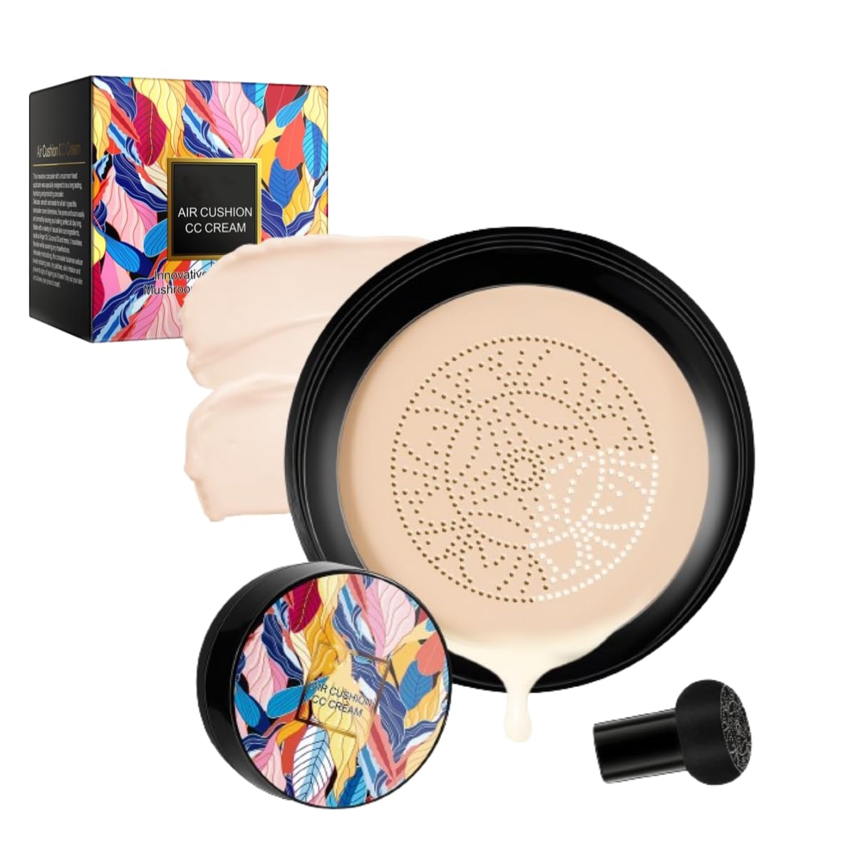 Indicativet Mushroom Head Air Cushion CC Cream - 2024 New Indicativet Mushroom Head Air Cushion CC Cream, Air Cushion CC Cream (Ivory White * 1)