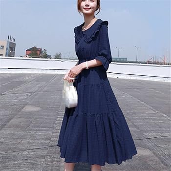 Amazon.com: Women Chiffon Simple Colorful Dress Korean Style Amazon.com: Women Chiffon Simple Colorful Dress Korean Style