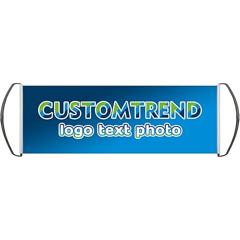 CUSTOMTREND Custom Handheld Banner with Logo Picture Text, Personalized Banners Signs for Sports Event Cheer Congratulations Wedding Birthday Party Exhibitions