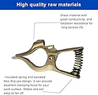 Vista 3 de Pinza de tierra para soldadura de 300 amperios estilo T de latón