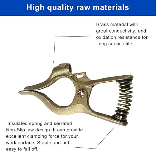 Miniatura 2 de Vaphy Abrazadera de tierra de soldadura estilo T de 300 amperios de latón