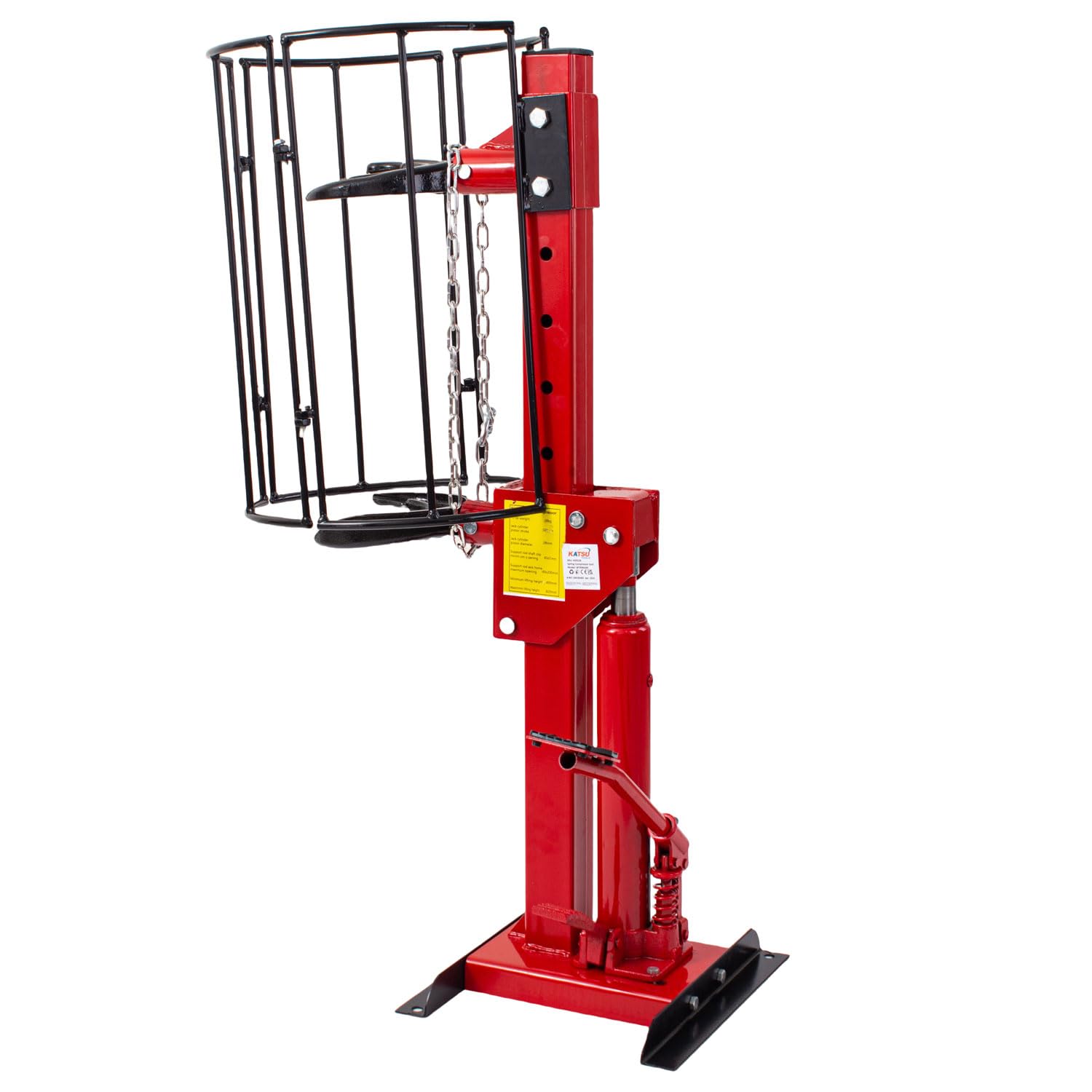 KATSU Tools Hydrauliczne narzędzie do sprężyn śrubowych z osłoną bezpieczeństwa, nośność 997 kg, do napraw samochodów osobowych, furgonetki, ciężarówek