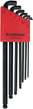 Bondhus 16592 مجموعة من 7 مشاعل L-Balldriver ، أحجام 1.5-6mm