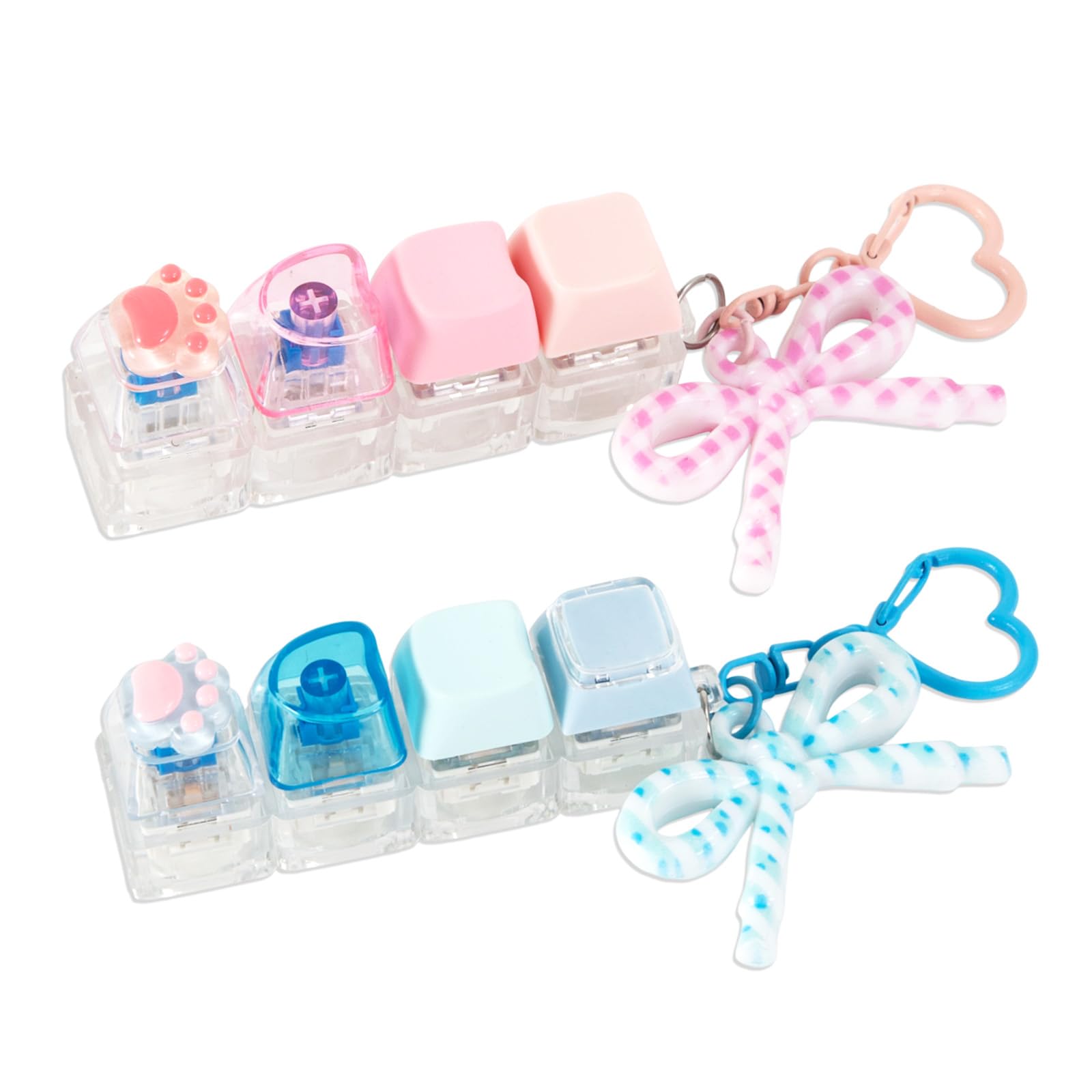 2Pcs Keyboard Fidget Toy,4-Button Keyboard Clicker,Portable Fidget Keyboard