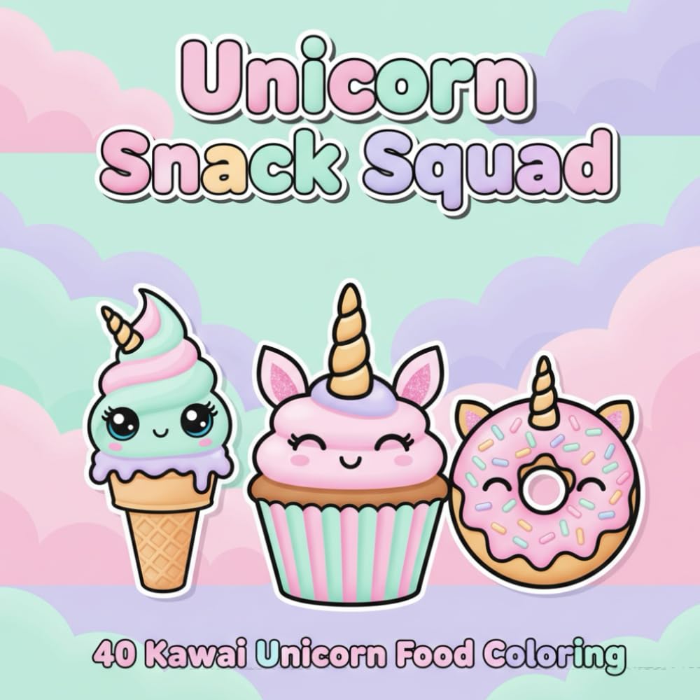 Unicorn Snack Squad: 40 Kawaii Unicorn Food Coloring