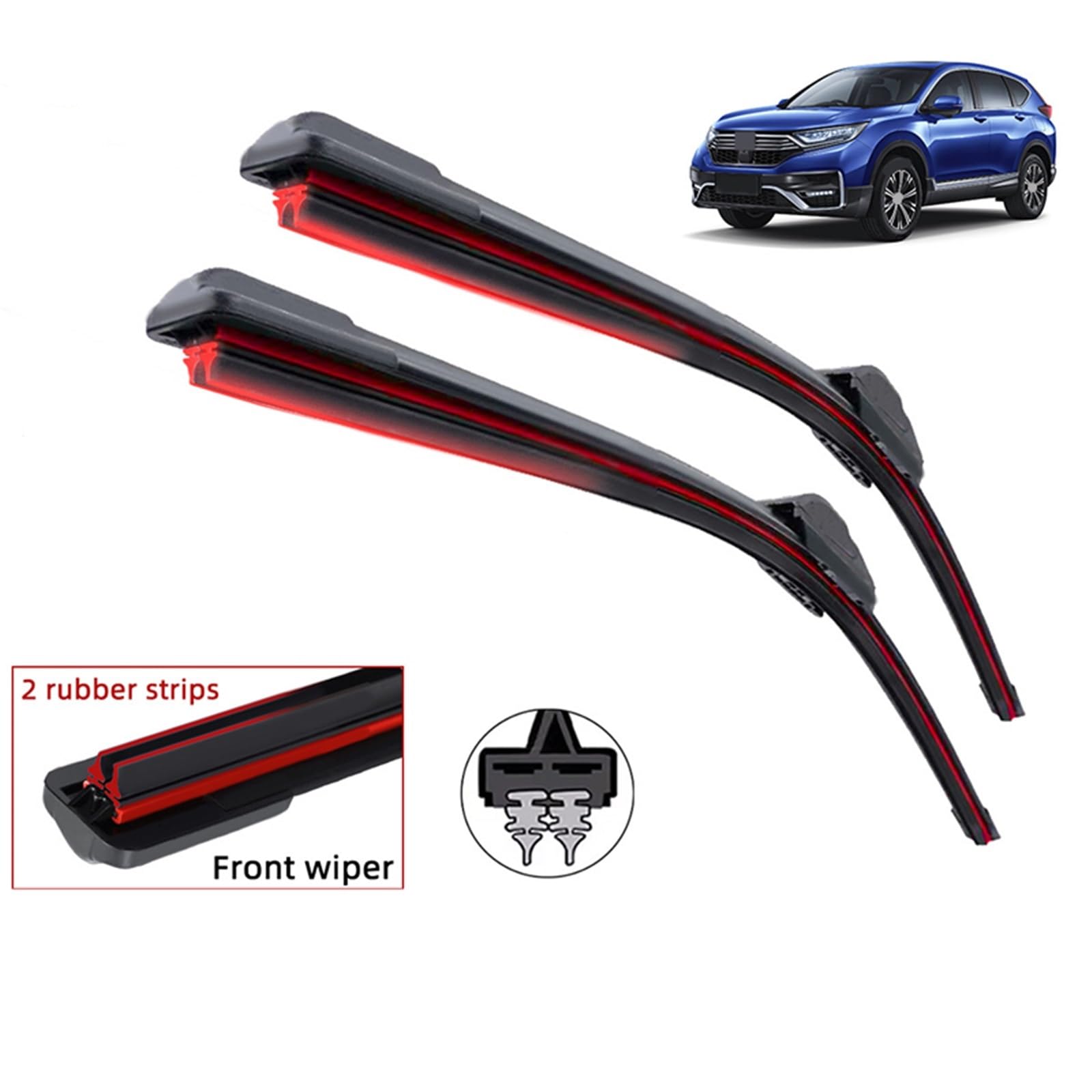 Limpiaparabrisas Vehículo Compatible Con Para CRV Para MK3 2007-2012 Limpiaparabrisas Coche Cuchillas Delanteras Goma Dobles Cepillos Piezas Desgaste Cortador Parabrisas 26"+17"
