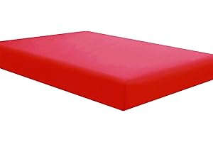 Sfoothome Fitted Sheet, a Single Twin-Sized Haven of Comfort in Vibrant Red