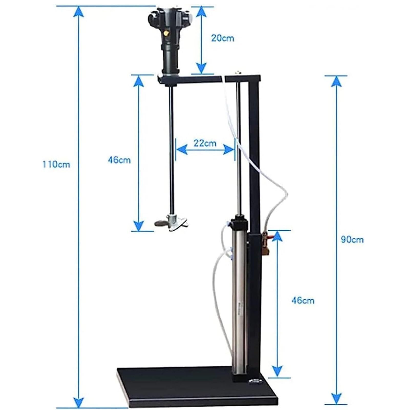 Mezclador neumático Agitador neumático for mezclador de pintura, mezclador de soporte neumático de 5 gal/20 l, mezclador de elevación automática, mezclador de aire vertical de mesa de acero inoxidable