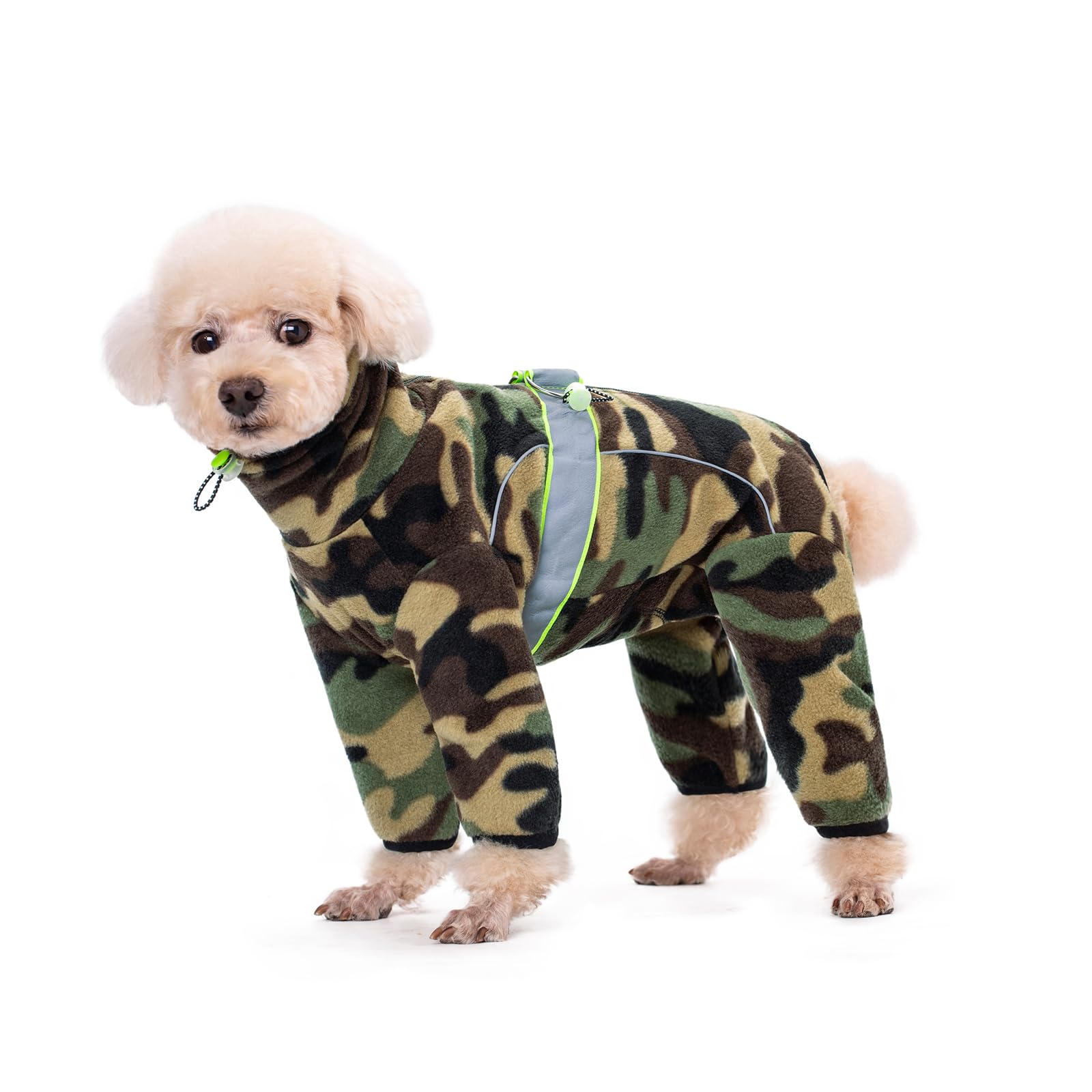 BT Bear Warm Coats Jackets for Small Dogs Adjustable Dog Warm Fleece Jumpsuit Clothes With D-Ring Dog Winter Coat for Small Dogs,Camouflage L
