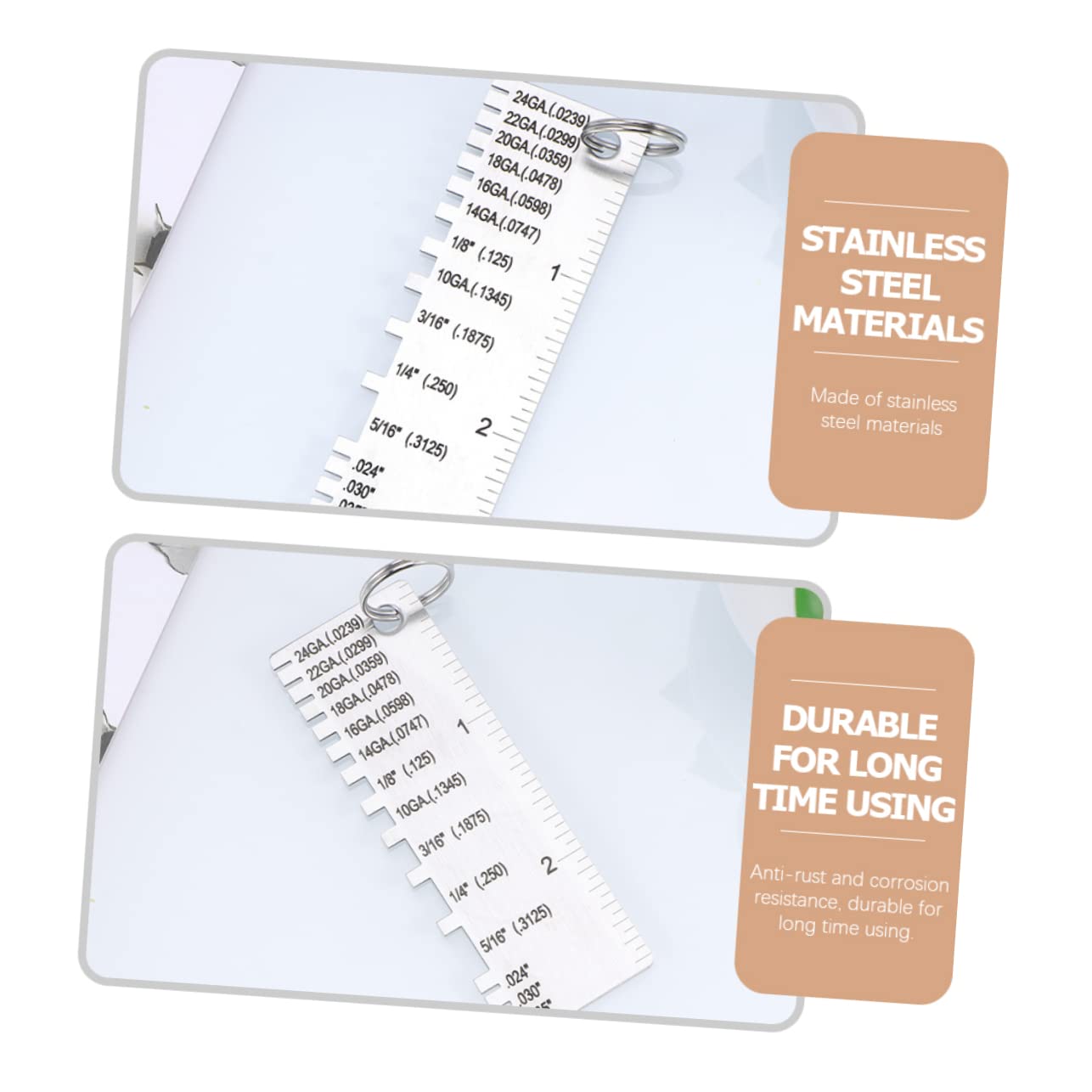 Zerodeko 15pcs Metal Sheet Thickness Gauge Tool Accurate Welding Measurement Tool for Mild and Metal Compact and Design for Professionals and Projects