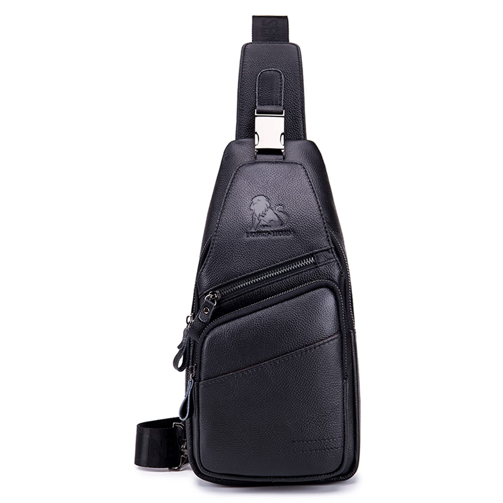 pundarika sac de poitrine en cuir sac à bandoulière en cuir pour hommes, sac d'affaires, de loisirs, de voyage, de travail, petit sac à main.