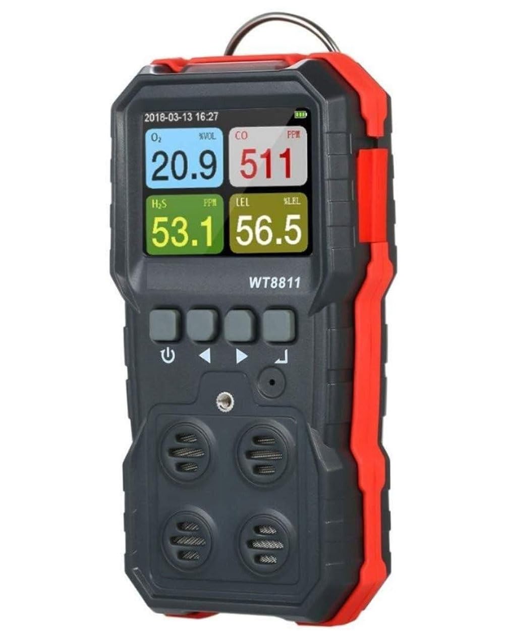 Détecteur de gaz portable 4 en 1 LEL H2S CO O2 moniteur de gaz rechargeable écran LCD