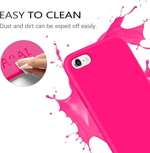 Miniatura 3 de GUAGUA Funda compatible con iPhone 6s, iPhone 6, silicona líquida, gel suave, goma delgada, ligera, forro de microfibra, con textura, a prueba de