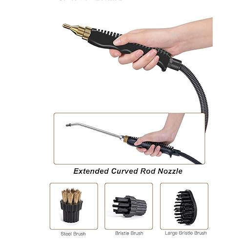 Miniatura 3 de Limpiador de vapor de alta presión de 2500 W, máquina de limpieza de vapor de mano con tanque de revestimiento de metal para cocina de automóvil