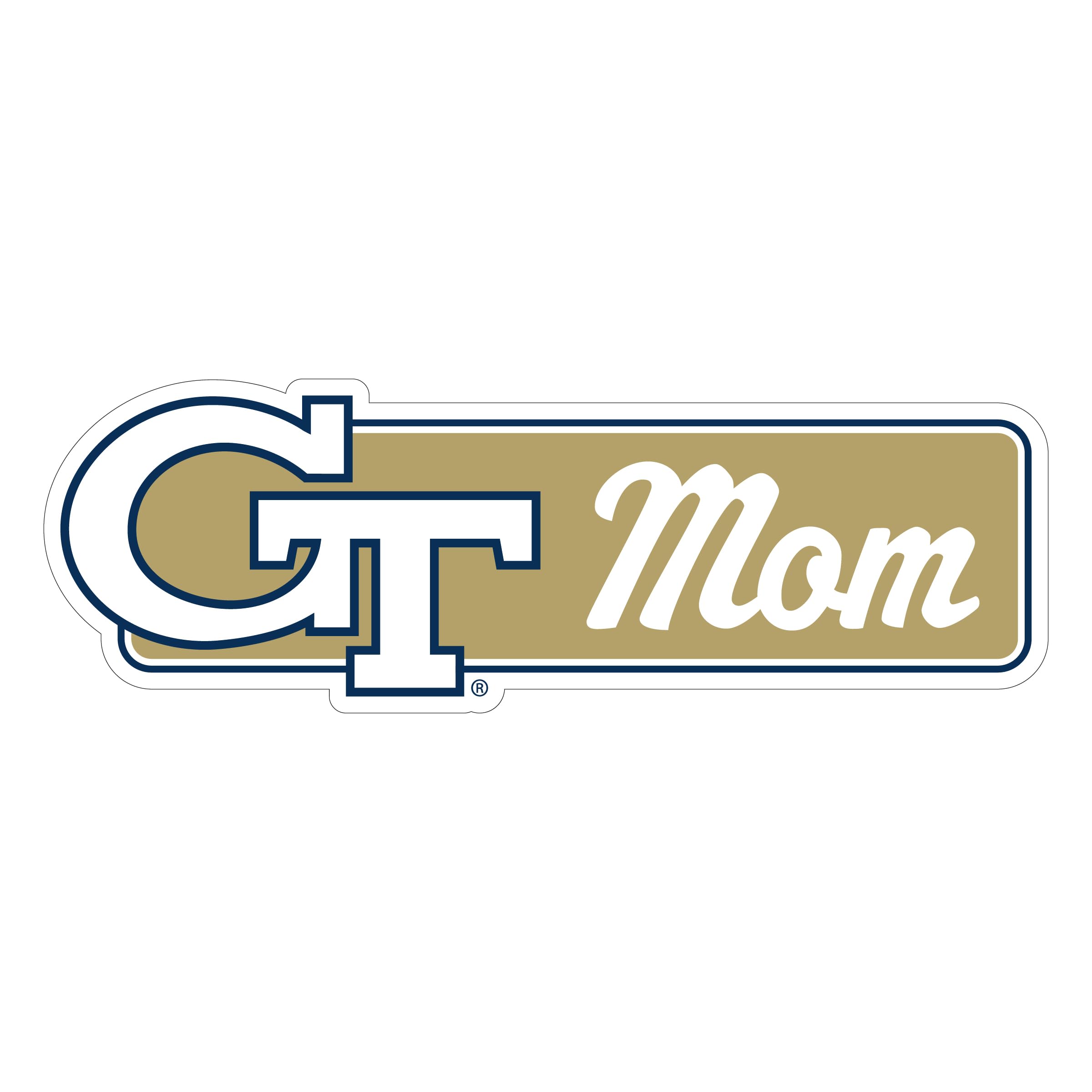 Georgia T Yellow Jackets Proud Mom Die Cut Decal Officially Licensed Collegiate Product 6-Inches Wide