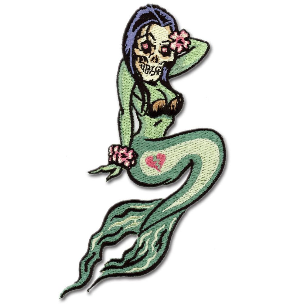 Retro a Go GoSkeleton Mermaid Monster Patch Embroidered Iron On Applique