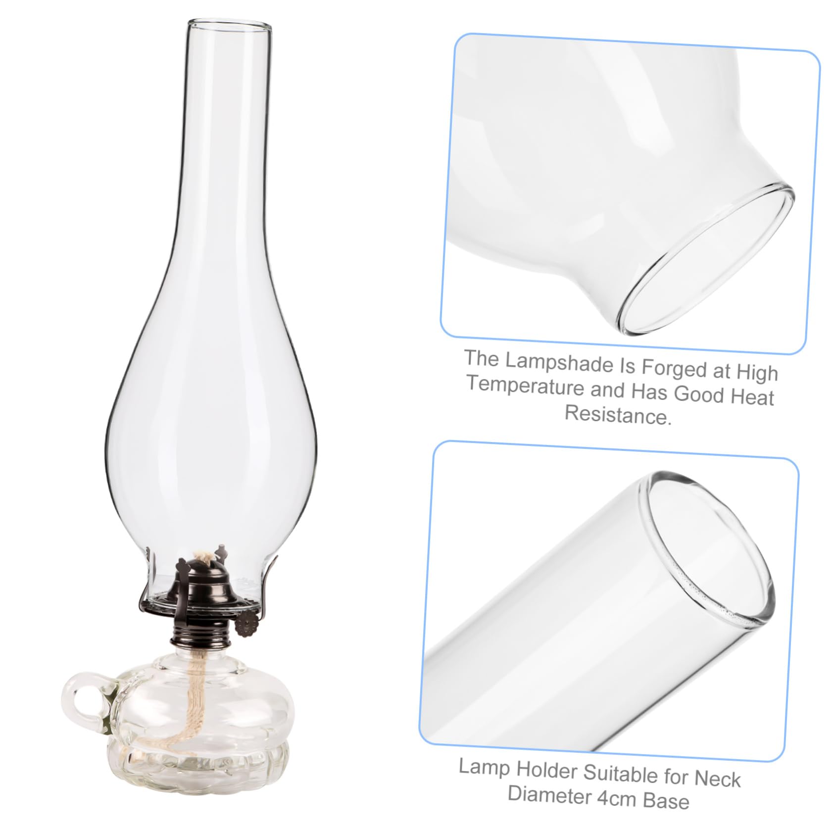 Paralume In Vetro Per Lampada A Olio / Cherosene - Design Retrò, Copertura Trasparente, Facile Da Installare