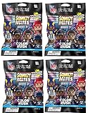 Party Animal - 4 Pack Bundle - Squeezymates Color Rush Series 3 Mystery Blind Pack Bag NFL Football Figure Slofoam Keychain