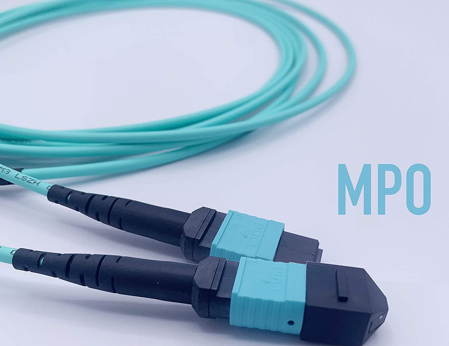 Elfcam® - Câble Fibre Optique MPO Femelle à MPO Femelle, Multimode OM3 50/125um LSZH, Type B (10m, 8 Fibres)