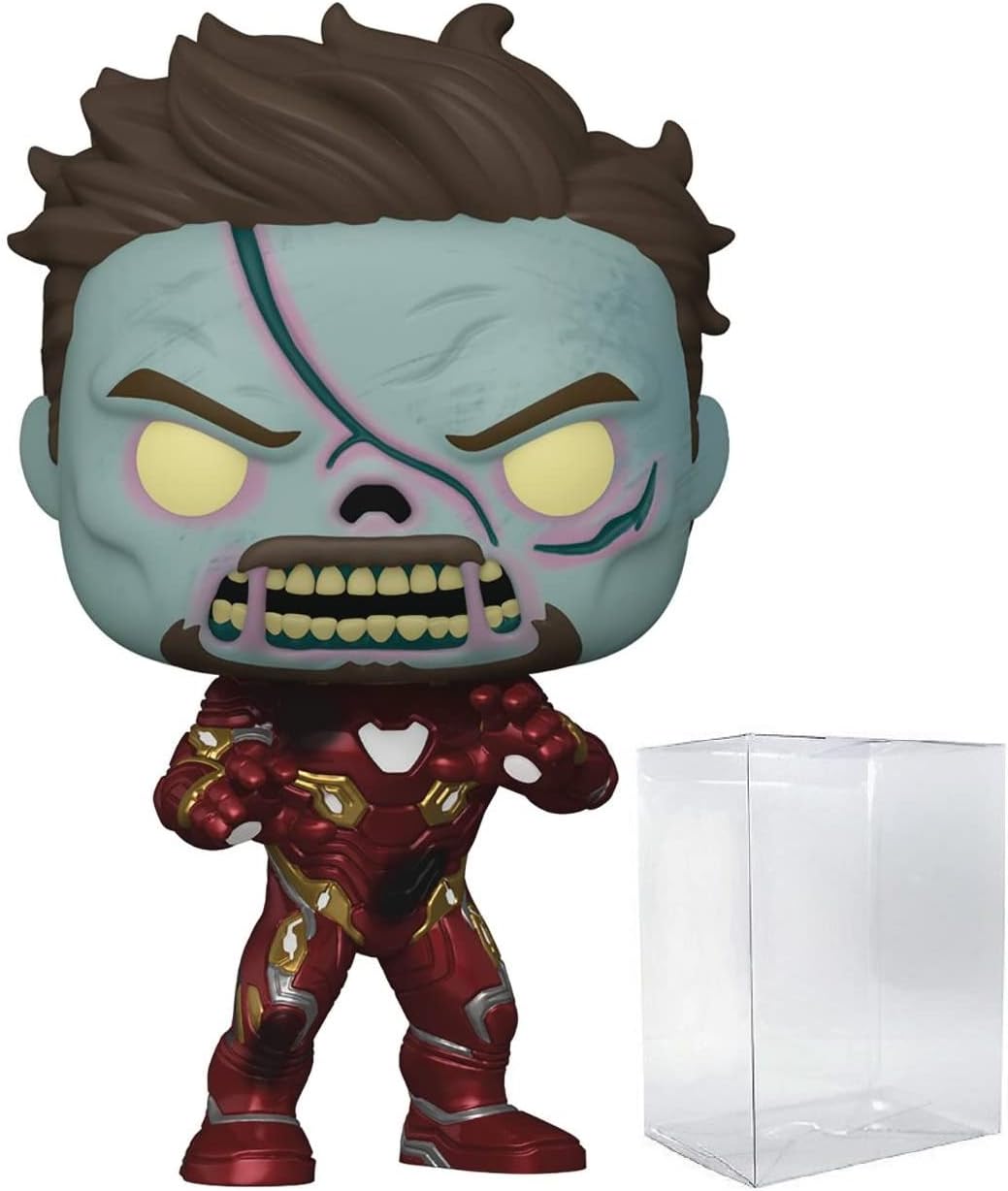 Funko Marvel: What If? - Zombie Iron Man [Tony Stark] Pop! Vinyl Figure (Bundled with Compatible Pop Box Protector Case)