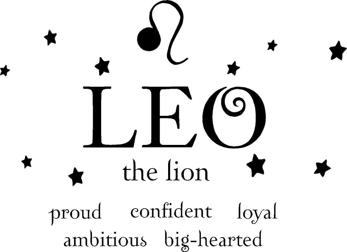 Leo The Lion Horoscope Zodiac Vinyl Wall Art Decal Home Decor Sayings