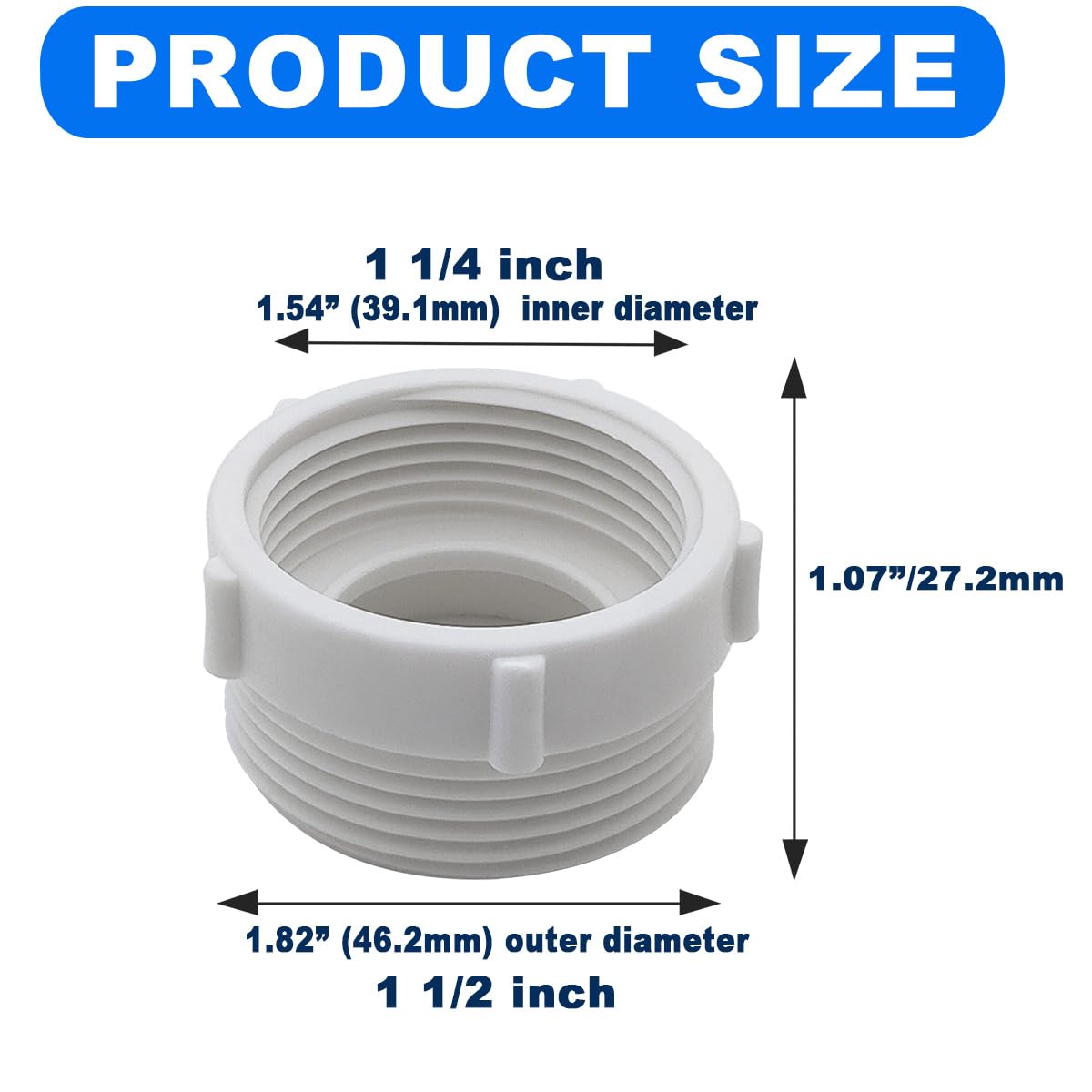 Sink Drain Adapter - 1 1/4 to 1 1/2 Inch -2