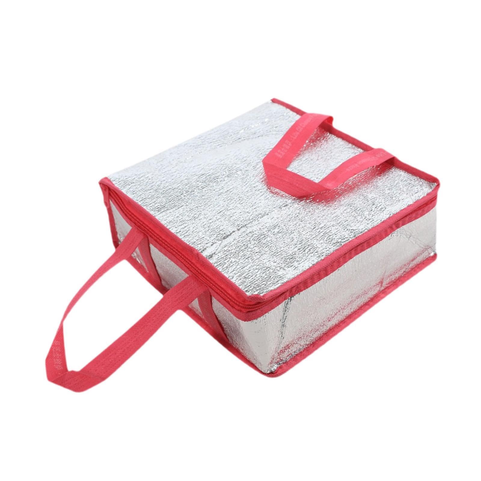 Isolierte Pizza Liefertasche, Tragbare Lebensmittelwärmtasche mit Griff, öldichte, Wasserdichte Einkaufstasche, Pizzaträger für Den Persönlichen, Rose Red 35x35x10cm